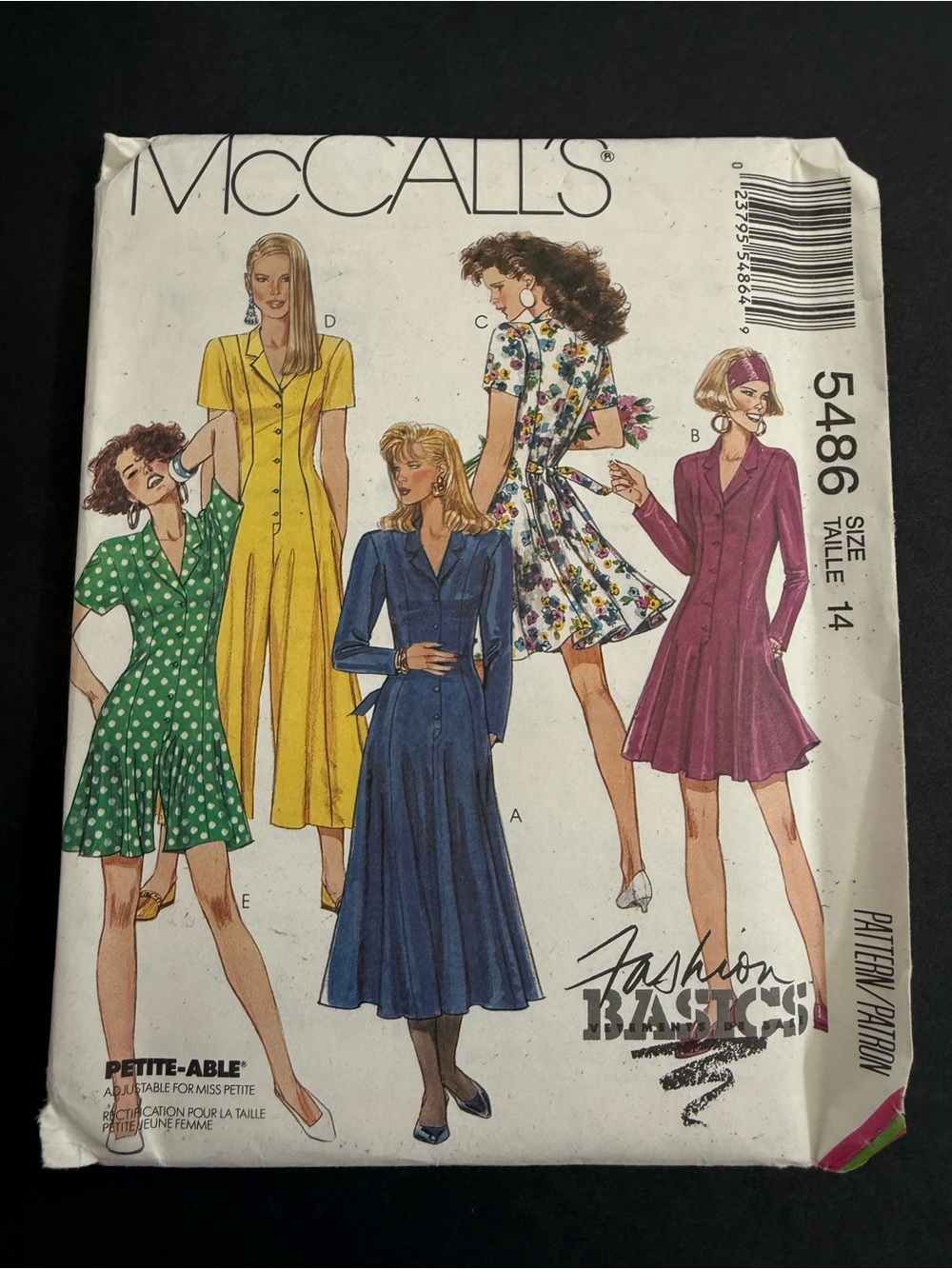 vintage McCall's 5486 misses' sewing pattern for dresses and jumpsuits SZ 14